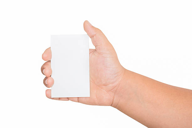 istock boy hand holding blank card, isolated on white 522134777