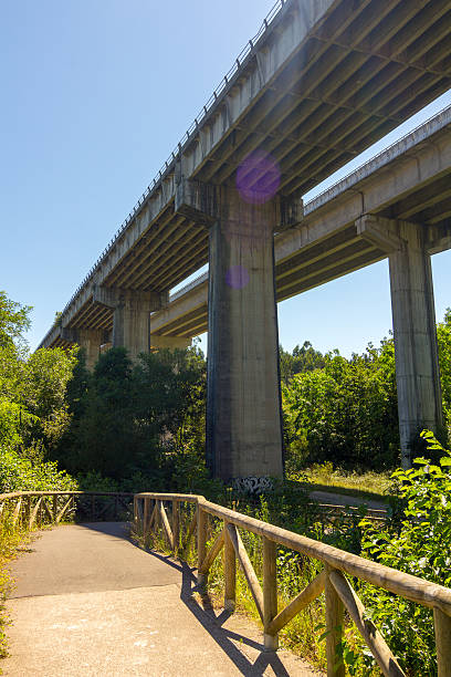 istock Double bridge wooden supports high 522135084