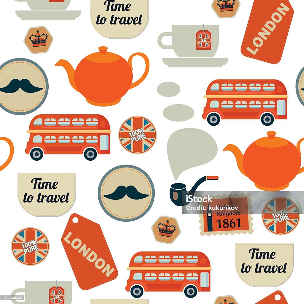 Britis Pattern White British Seamless Pattern With Teapot Stock Illustration ...