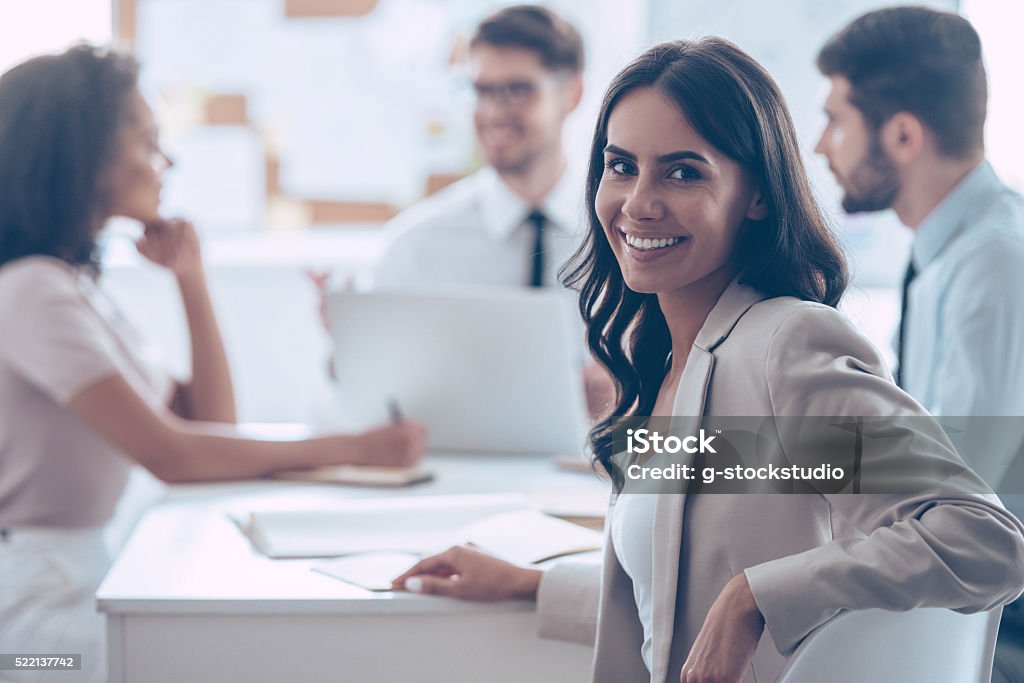 Sich zufrieden mit Ihrem Team. - Lizenzfrei Geschäftsleute Stock-Foto