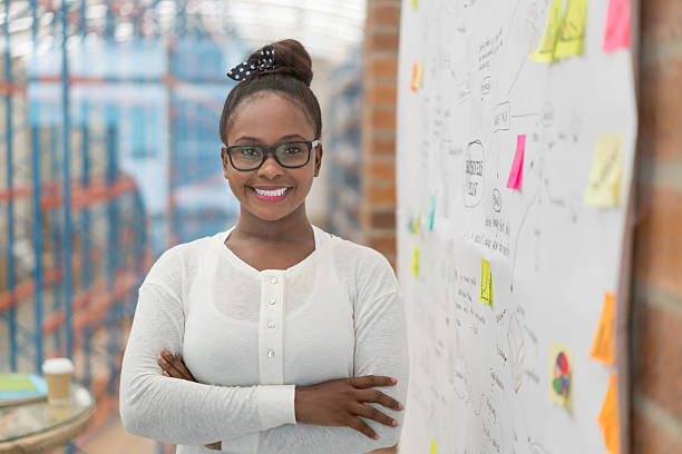 istock Woman with a business plan at the office 522138030