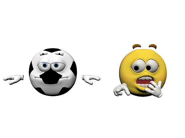 Emoticon sport soccer - 3d render stock photo