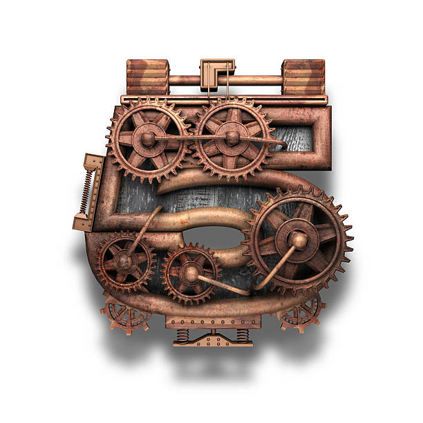 istock 5 rusted letter with gears on white 522144270