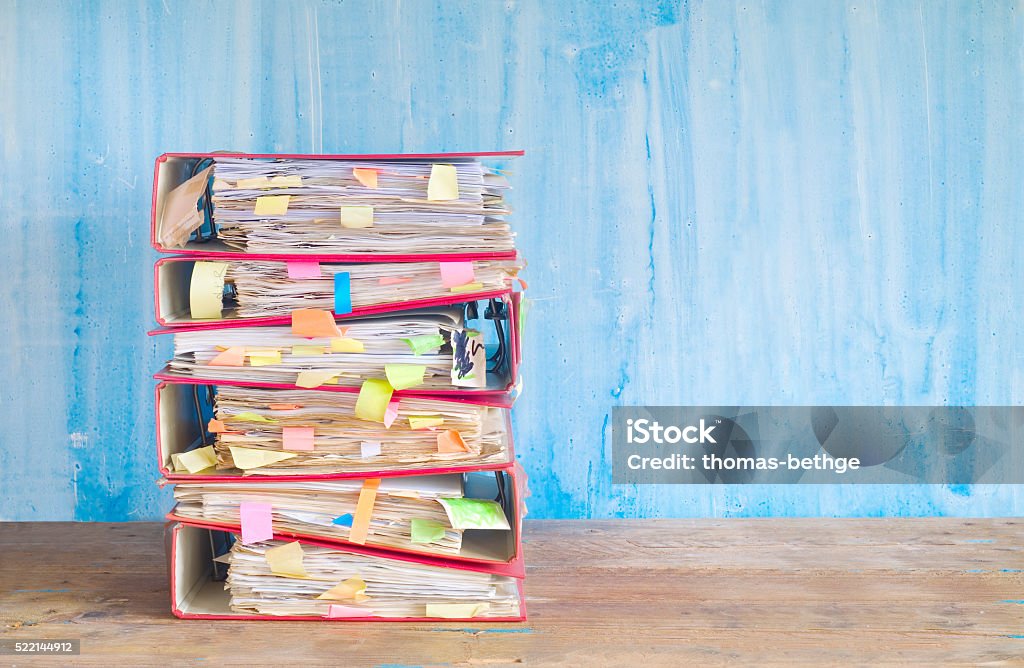 Modest File Stack Stack Of Messy File Folders Stock Photo - Download Image Now ...