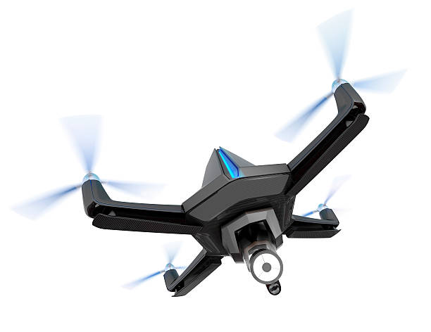 istock Stealth drone equip with search light isolated on white background 522145996