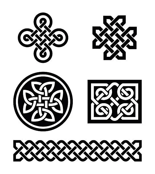 Vector illustration of Celtic knots patterns - vector