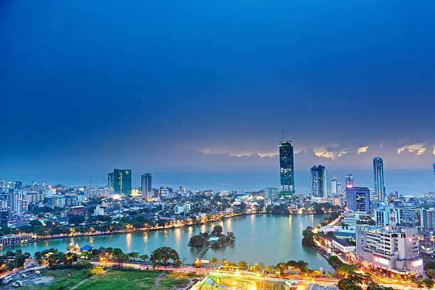 Colombo skyline Aerial view of central Colombo, Sri Lanka. sri lanka business stock pictures, royalty-free photos & images