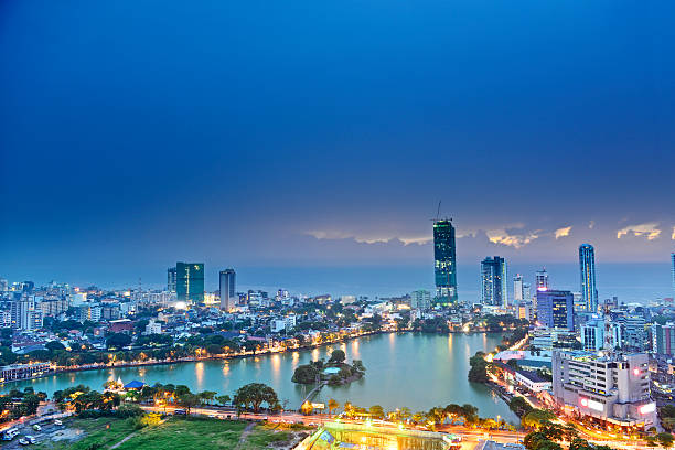 Colombo skyline Aerial view of central Colombo, Sri Lanka. sri lanka stock pictures, royalty-free photos & images