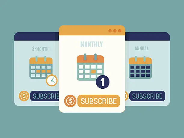 Vector illustration of Subscription business model