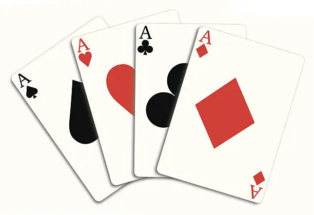 Vector illustration of four aces