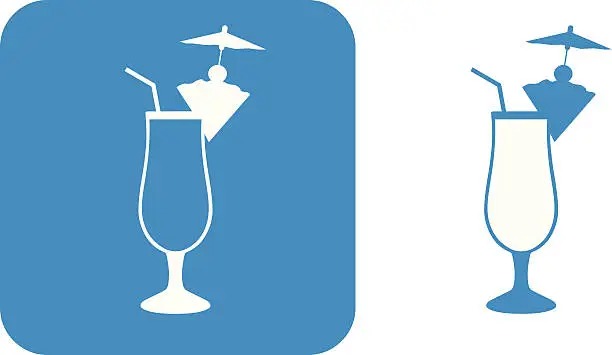 Vector illustration of Blue Pina Colada Icons