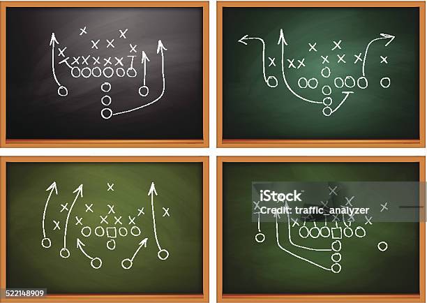 Spiel Drawn Auf Einem Kreideboard Stock Vektor Art und mehr Bilder von Amerikanischer Football - Amerikanischer Football, Football - Spielball, Spielen