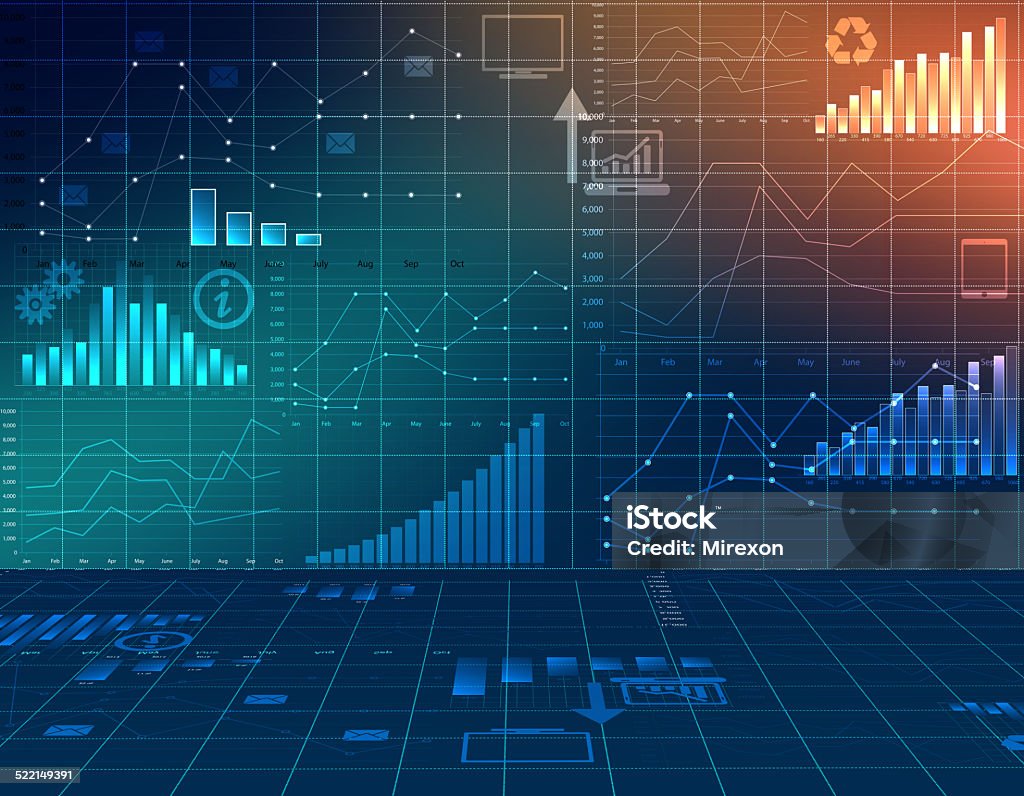 Abstrakte computer Grafiken business Finanz- und Statistiken. - Lizenzfrei Tabellenkalkulation Stock-Foto