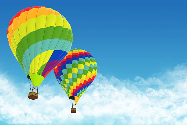 istock Beautiful Hot Air Balloons against a deep blue sky. 522150189