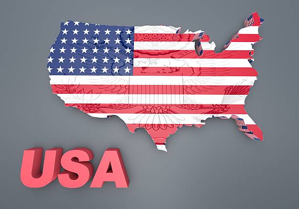 istock U.S.A. mapped flag in 3D illustration . 522150937