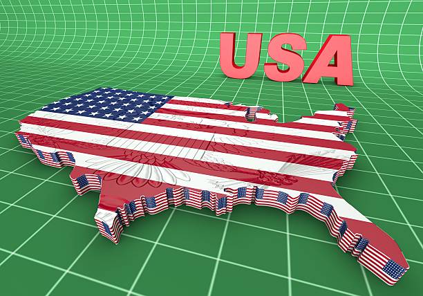 istock U.S.A. mapped flag in 3D illustration . 522150947