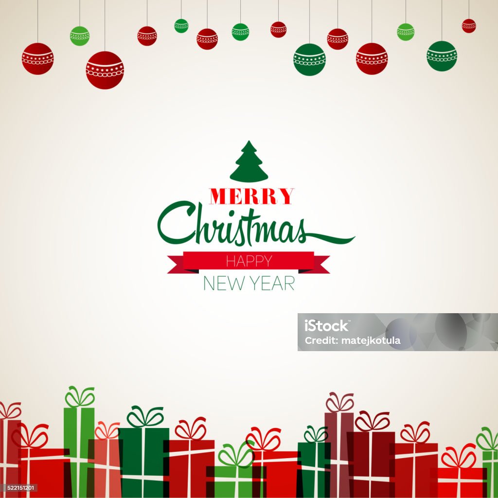 Vintage Christmas Greeting Card - Retro Merry Christmas letterin Vintage Christmas Greeting Card - Retro Merry Christmas lettering - vector illustration Art stock vector