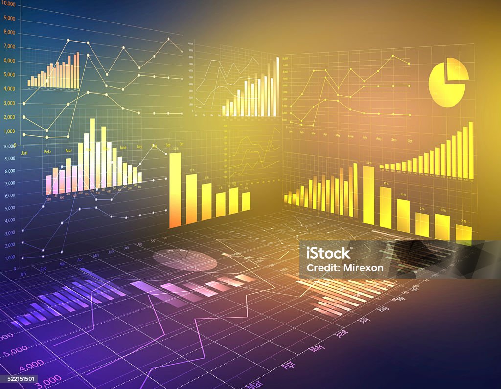 Abstrakte computer Grafiken business Finanz- und Statistiken. - Lizenzfrei Grafik Stock-Foto