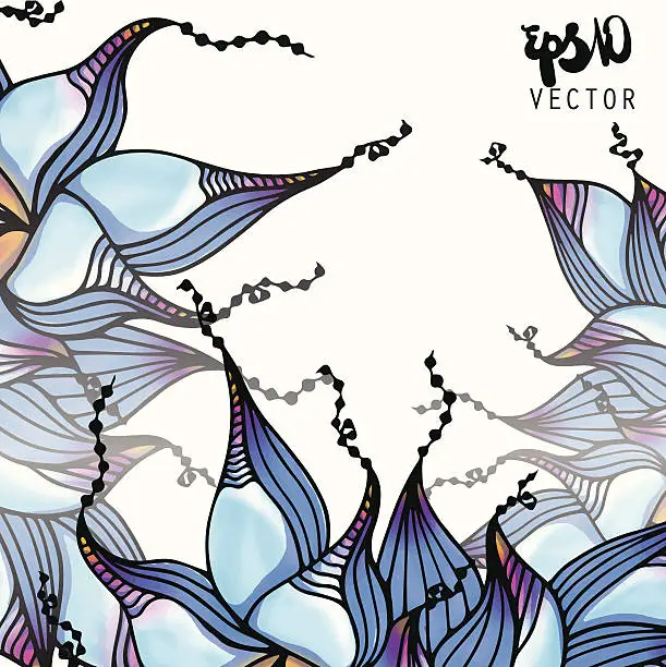 Vector illustration of Fantastic floral card