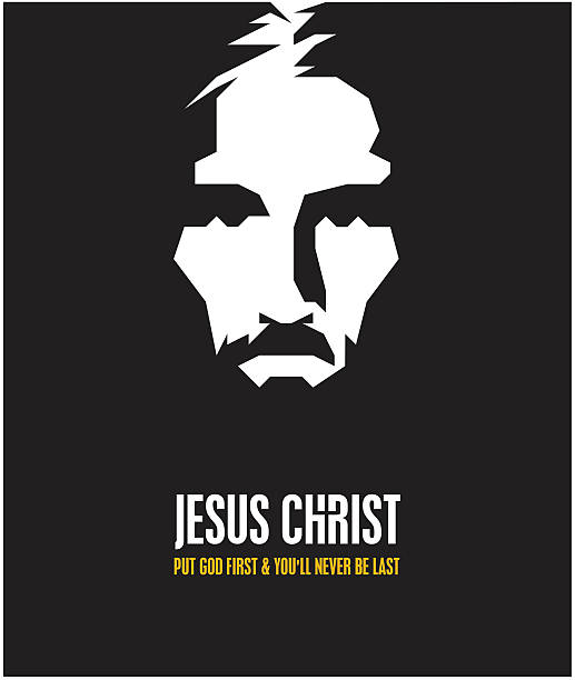 JESUS CHRIST JESUS CHRIST vector stylized portrait jesus christ illustrations stock illustrations