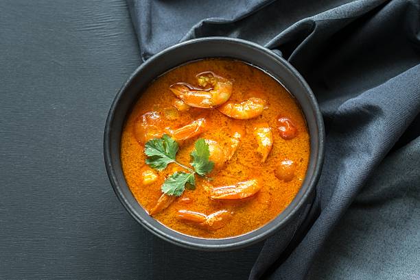 istock Bowl of thai yellow curry with seafood 522152536
