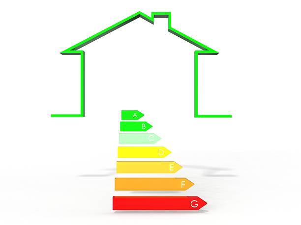istock 3d illustration of house with energy efficiency symbol 522153377