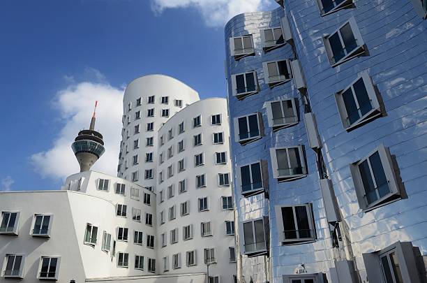 Dusseldorf Germany Media Harbor Medienhafen with tower