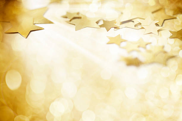 istock Gold Defocused Light Background For Christmas With Stars 522168241