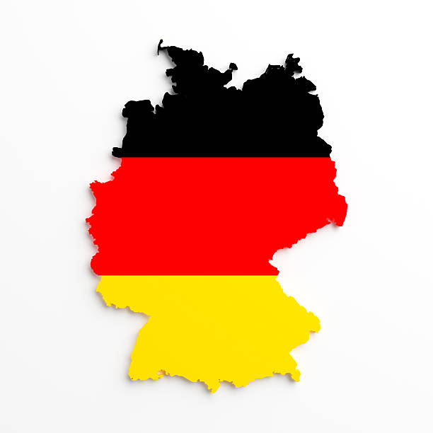 istock paper cutout national map of  Germany with isolated background 522169675