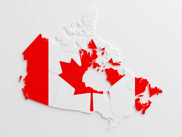 istock paper cutout national map of Canada with isolated background 522169681