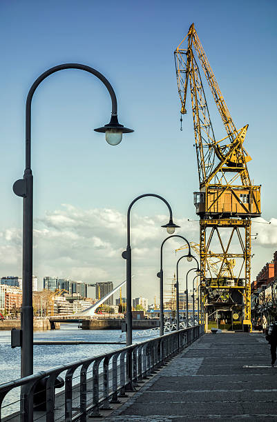 View of Puerto Madero with the Puente de la Mujer. Buenos Aires, Argentina.