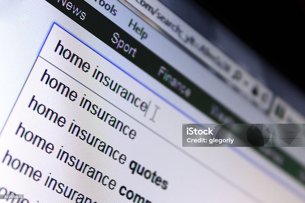 Home Insurance Searching for suitable home insurance Choosing Stock Photo