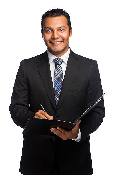 istock Young Business man writing and smiling 522182685