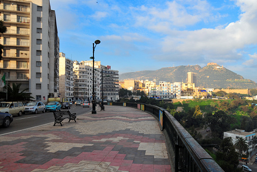 Oran, Algeria - January 27, 2008: buildings along the raised sea front - Boulevard de l'Armée de Libération Nationale