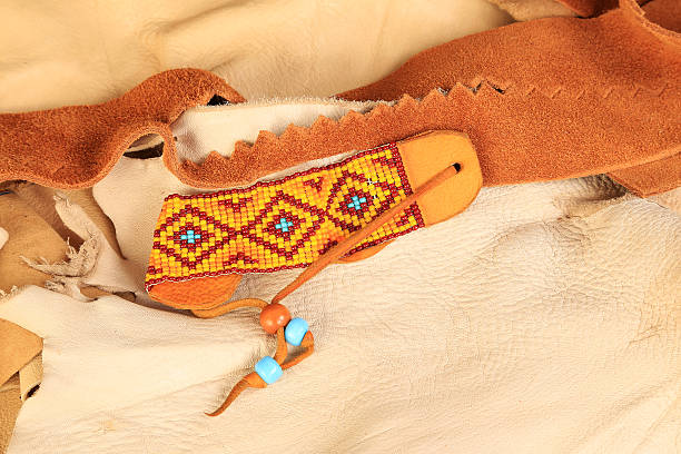 Colorful Beaded Bracelet on Leather