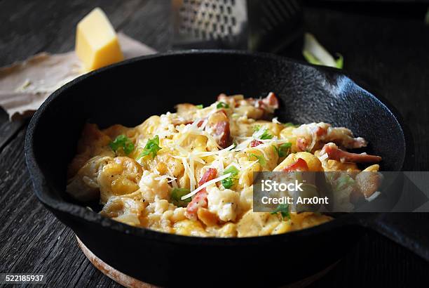 Cauliflower Gratin With Bacon Stock Photo - Download Image Now - Cauliflower, Bacon, Casserole