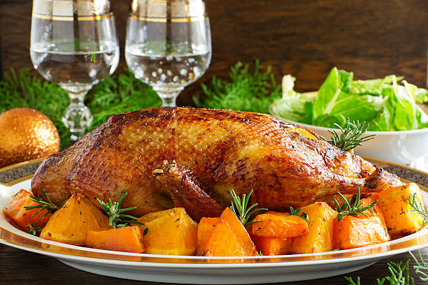istock Roast duck with pumpkin and oranges. 522188481