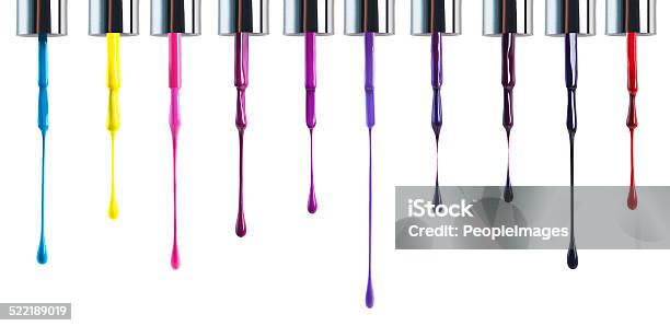 Nails To Brighten Your Day Stock Photo - Download Image Now - Nail Polish, Drop, Enamel