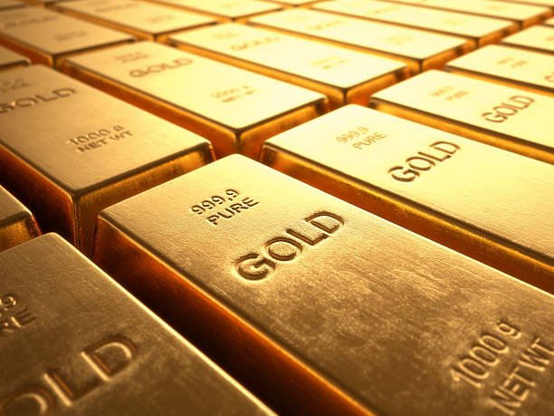 Gold Bars Gold Bars 1000 grams. Concept of wealth and reserve. ingot photos stock pictures, royalty-free photos & images