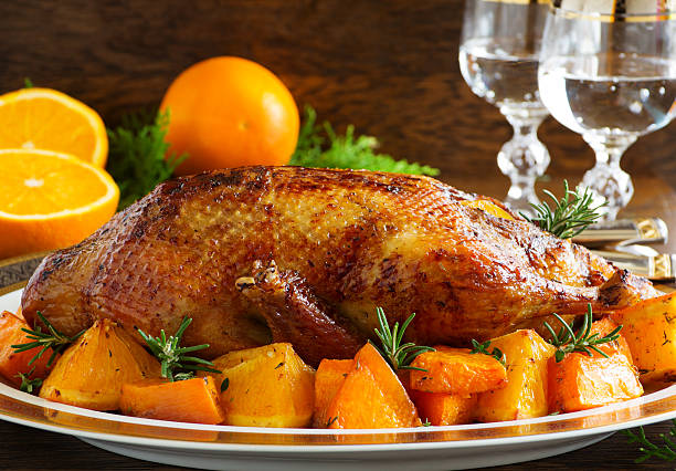 istock Roast duck with pumpkin and oranges. 522202263