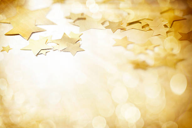 istock Gold Defocused Light Background For Christmas With Stars 522204427