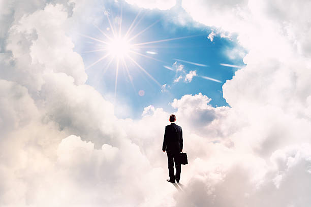 istock Businessman in heaven 522204881