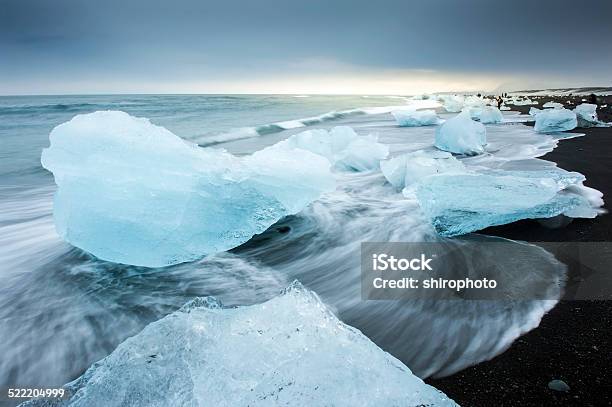 Jokulsarlon With Icebergs Beached Stock Photo - Download Image Now - Arctic, Bay of Water, Beach