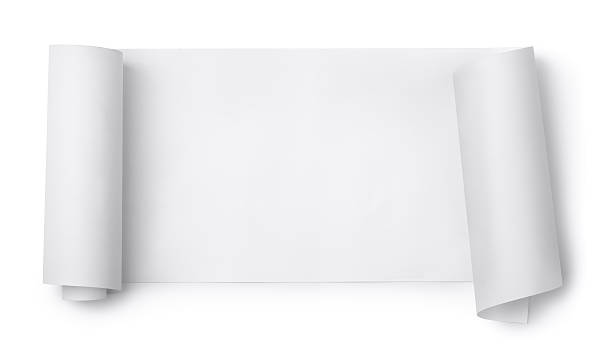 Paper scroll Blank paper scroll isolated on white rolled up stock pictures, royalty-free photos & images