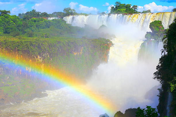 istock Impressive Iguacu falls in Argentina / Brazil border with rainbow 522205227