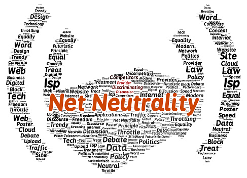 Net neutrality word cloud shape concept