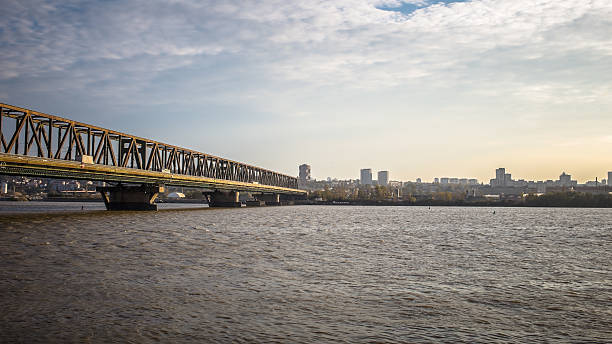 istock Panoramic City View with Pancevo bridge across Danube river 522221917