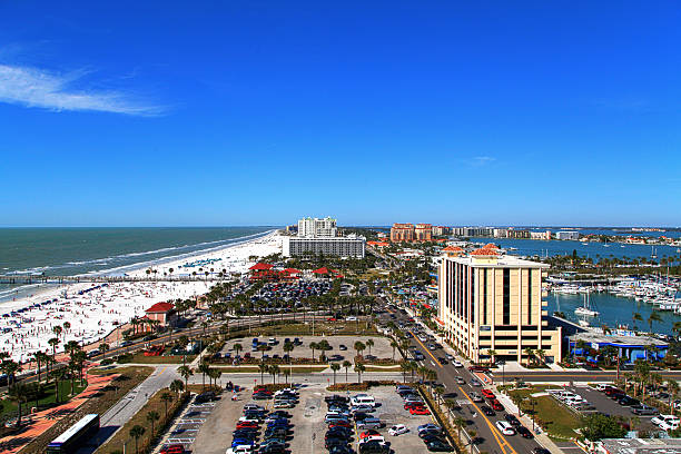Clearwater Beach from a bird's eye view, hdr Clearwater Beach from a bird's eye view, hdr clearwater florida photos stock pictures, royalty-free photos & images