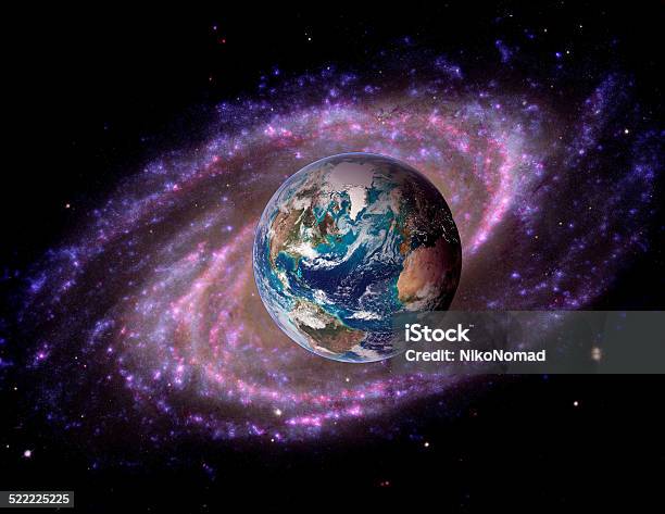 Earth Space Universe Galaxy Stock Photo - Download Image Now - Globe - Navigational Equipment, Planet Earth, Origins