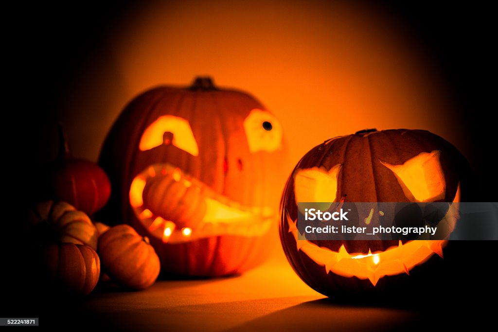 Pumpkin Glowing Pumpkin Autumn Stock Photo